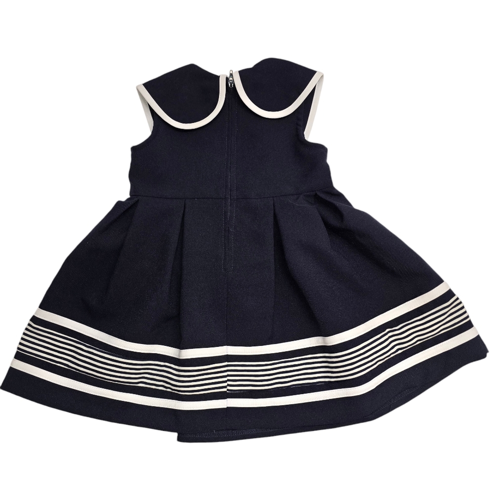 NWT {Bonnie Jean} Sleeveless Nautical Poplin Collar to Box Pleat Dress & Shorts - Picture 6 of 7
